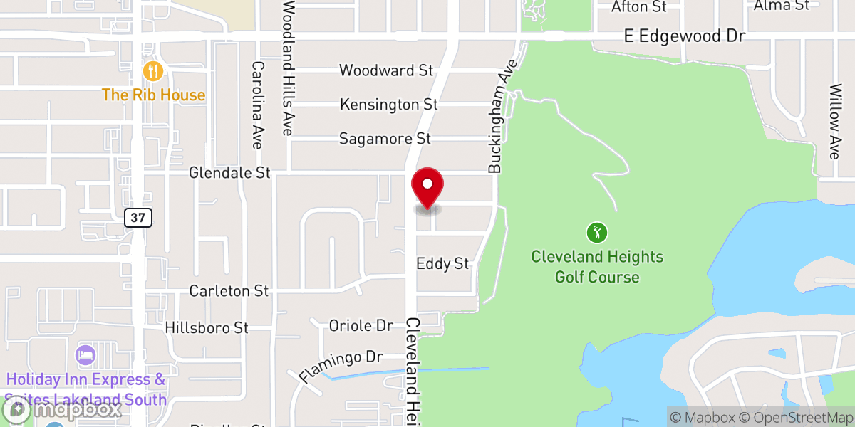 Map showing location of Cleveland Heights Church