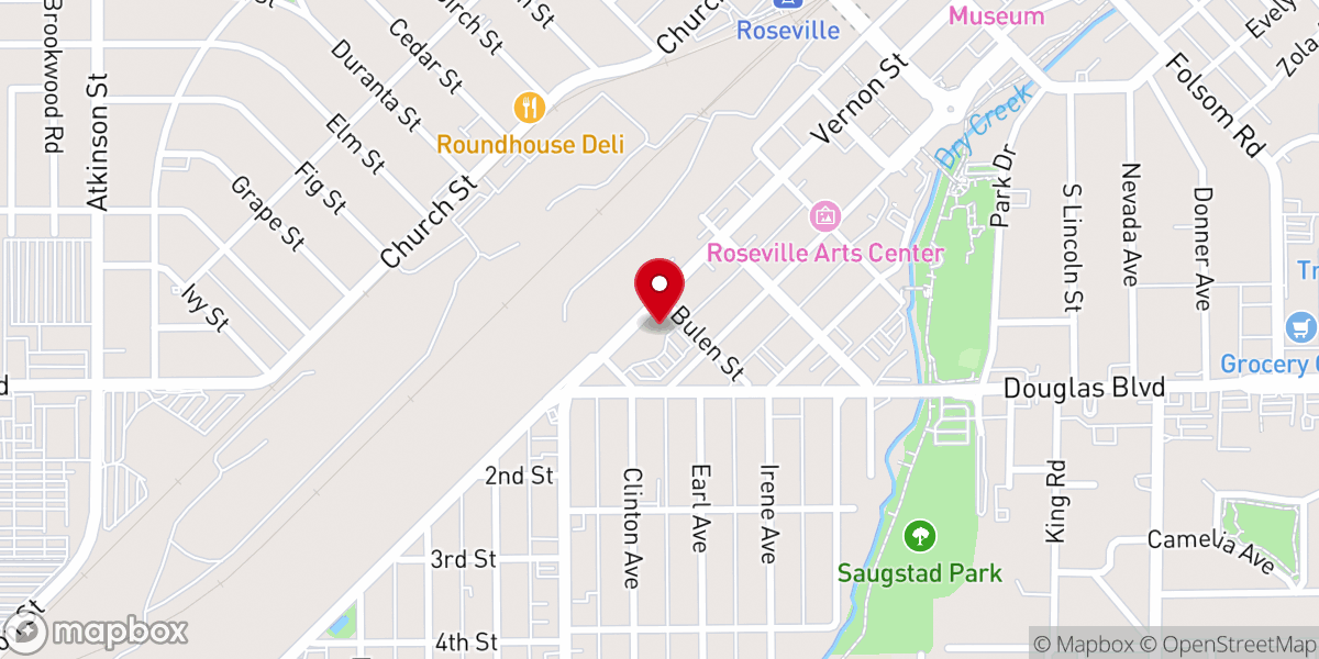 Map showing location of The Rock of Roseville