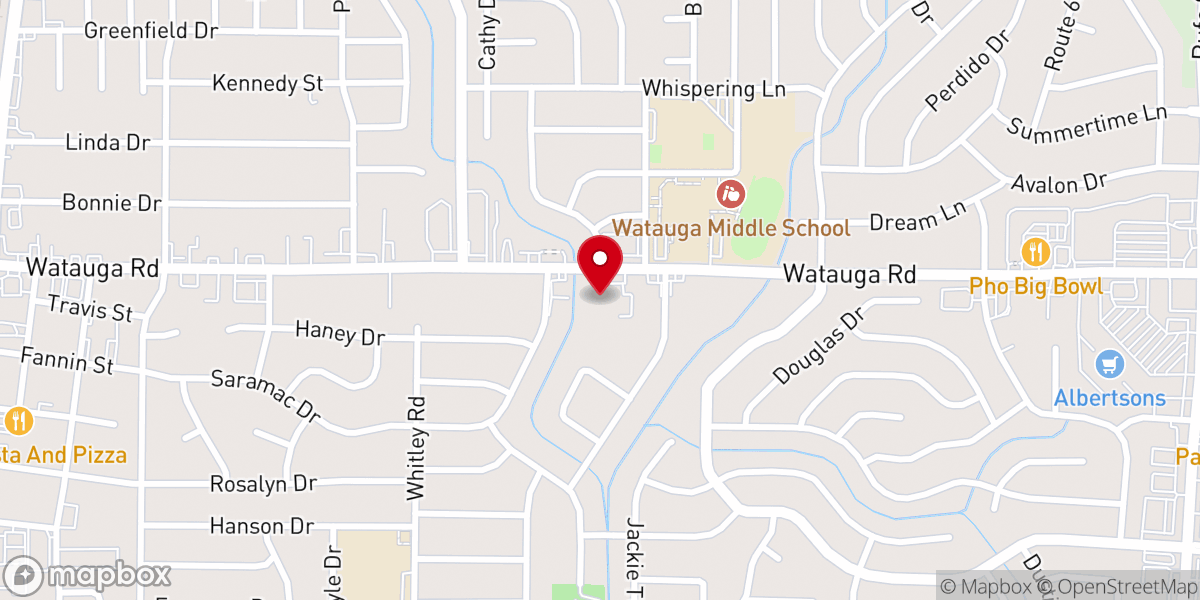 Map showing location of First United Methodist Church of Watauga