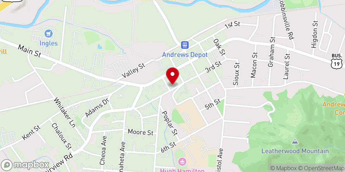 Map showing location of Andrews Church of Christ