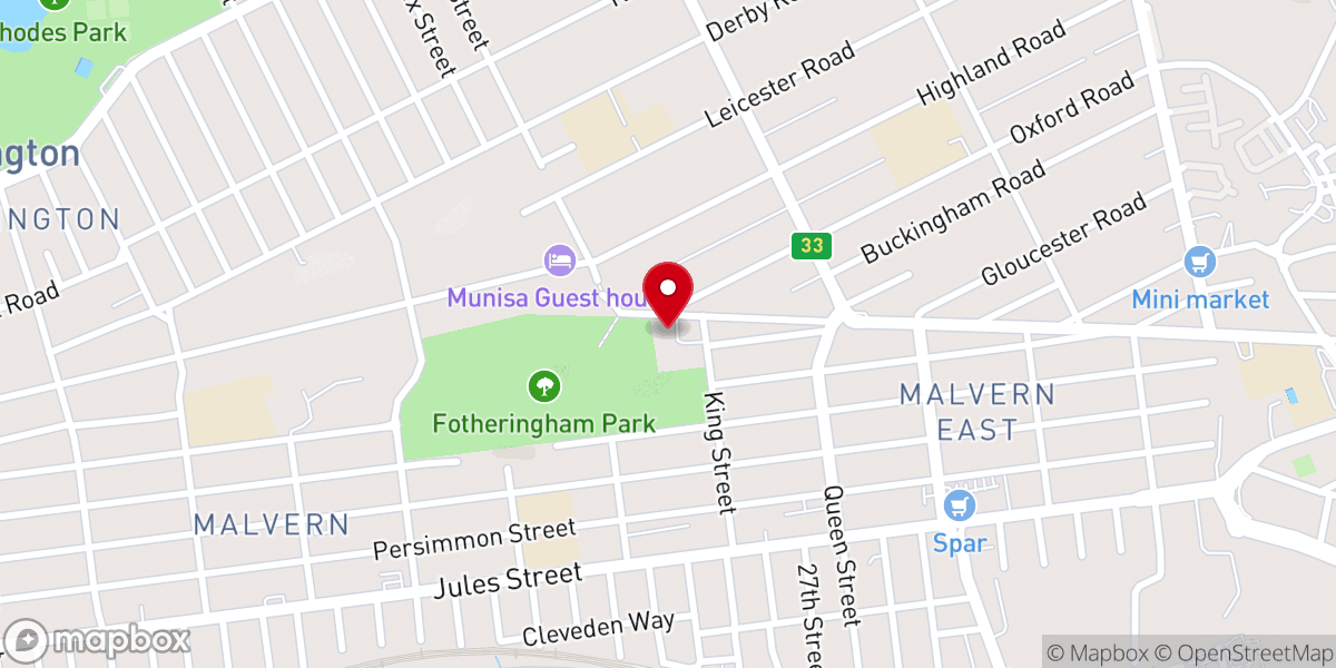 Map showing location of Kensington Dutch Reformed Church
