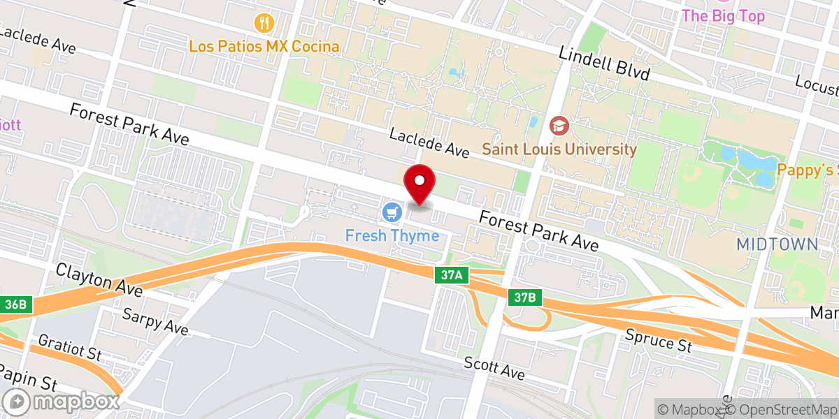 Map showing location of St. Louis Epic Community Church