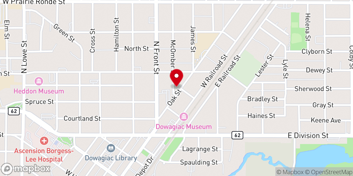 Map showing location of First Christian Church