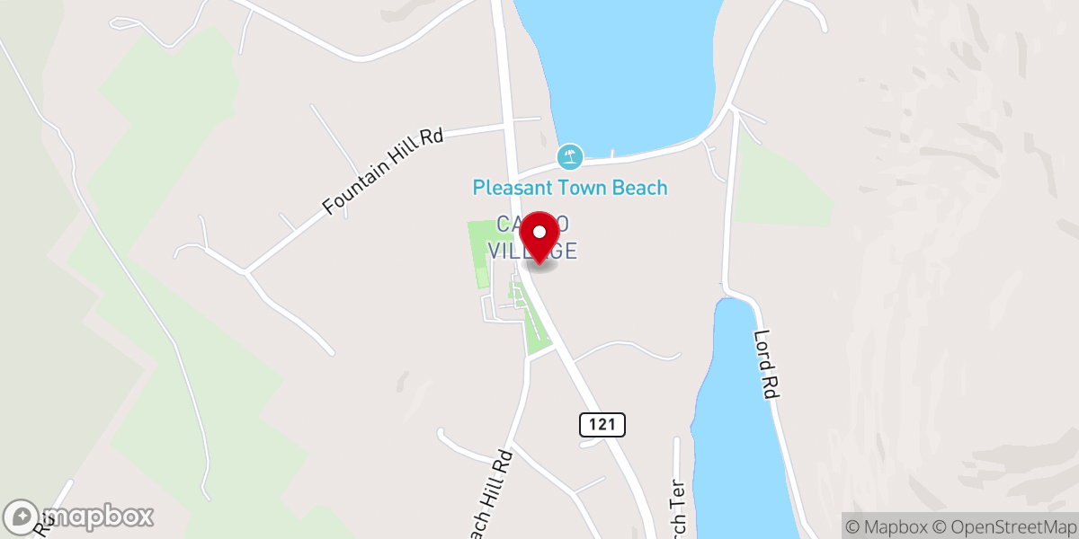 Map showing location of Casco Village Church Food Pantry - Food Distribution Center