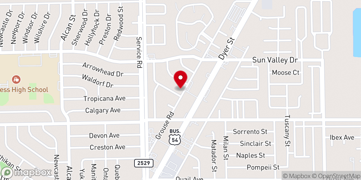 Map showing location of Bethany Christian Center