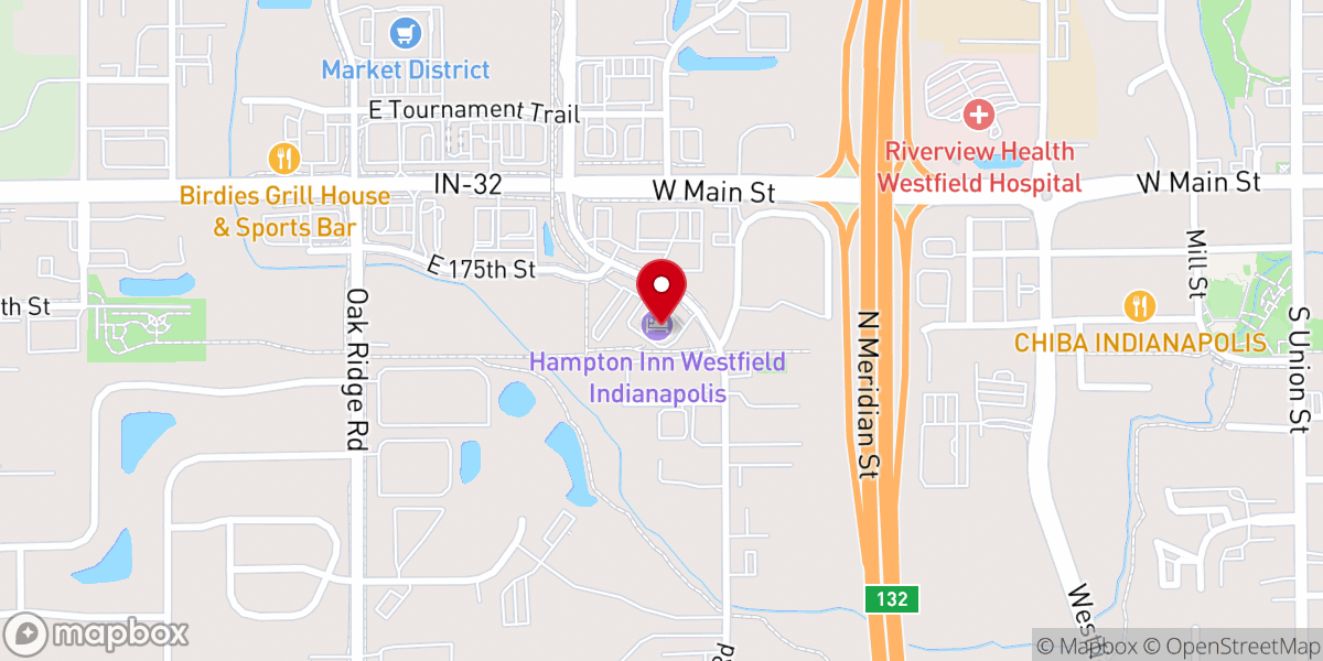 Map showing location of Hampton Inn Westfield Indianapolis