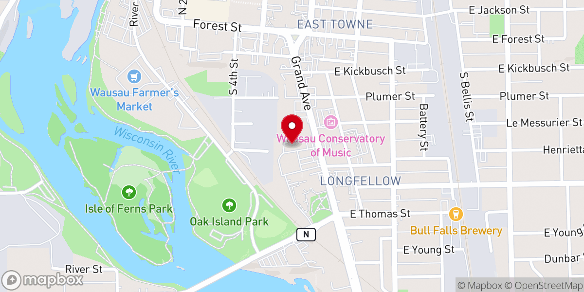 Map showing location of Catholic Charities