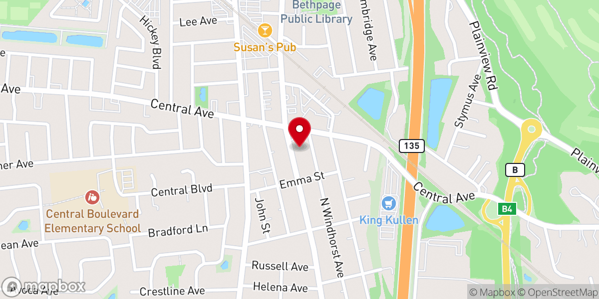 Map showing location of Bethpage Community Church