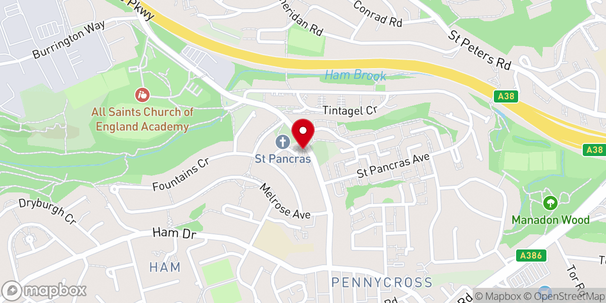 Map showing location of St.Pancras Church