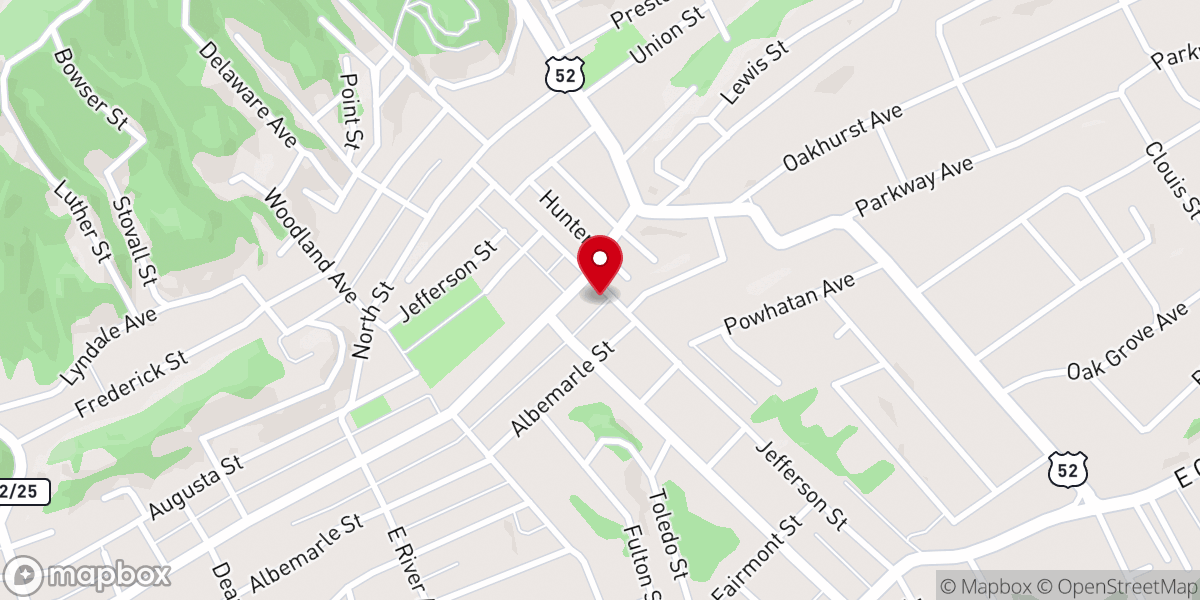 Map showing location of Bible Baptist Church