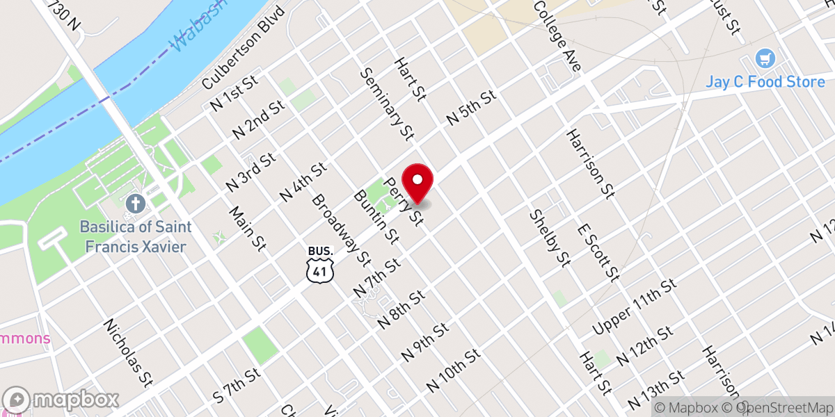 Map showing location of St James Episcopal Church