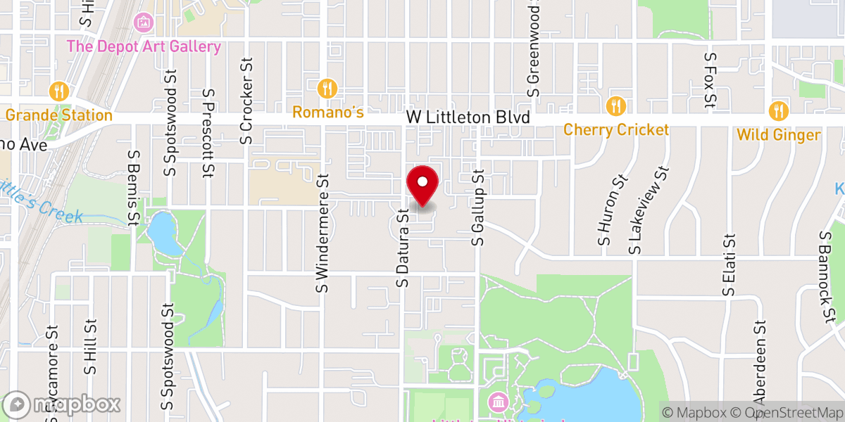 Map showing location of Life Center Littleton