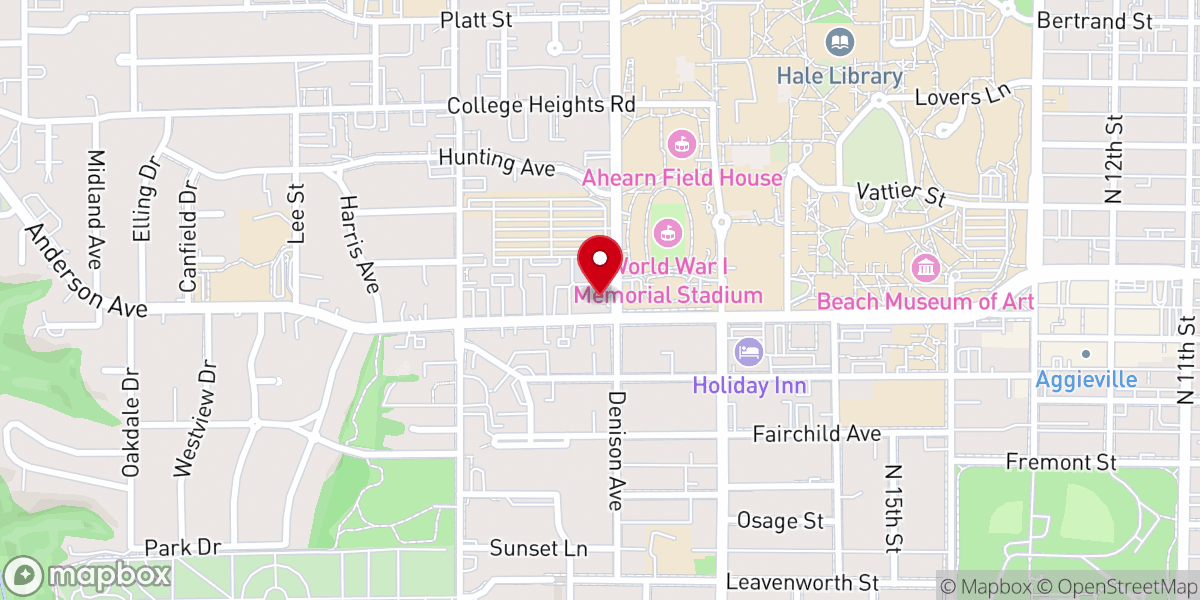 Map showing location of St. Isidore's Catholic Student Center