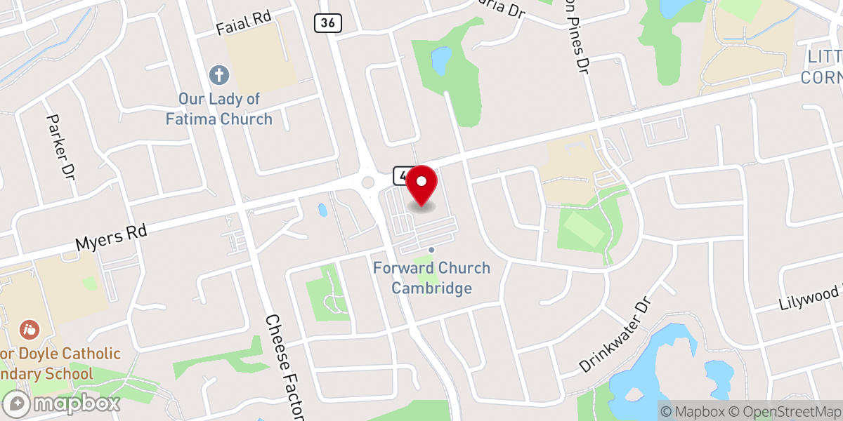 Map showing location of Forward Church Cambridge