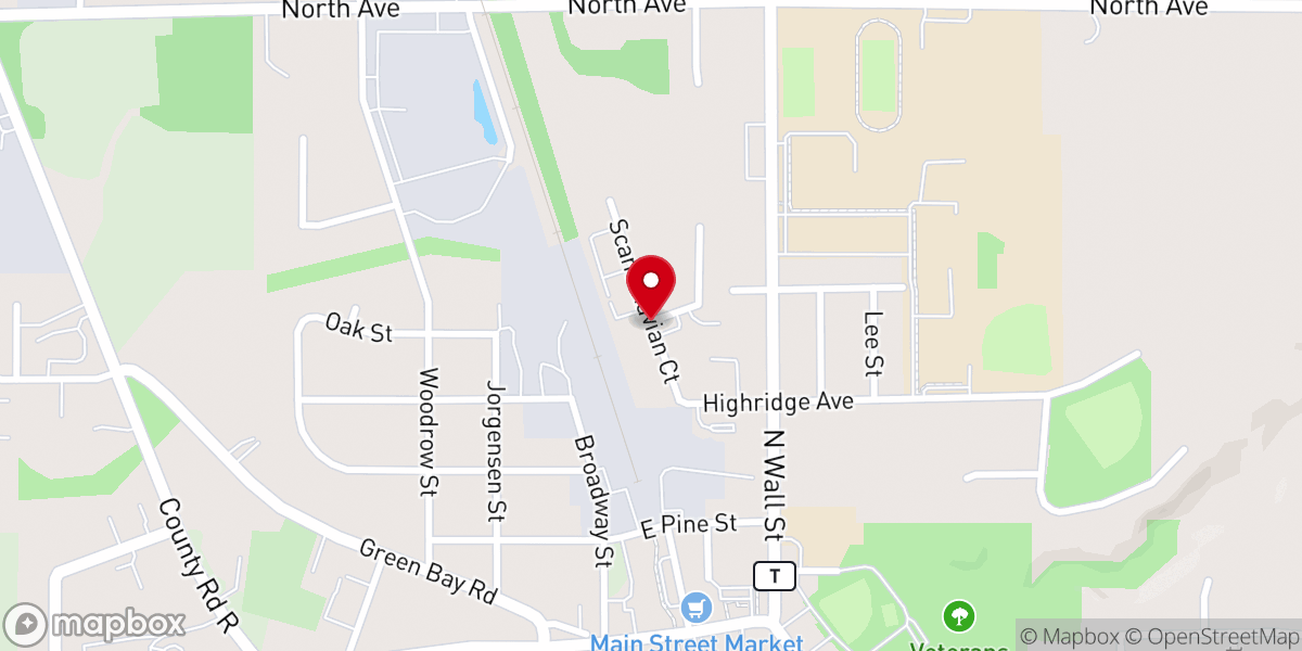 Map showing location of Arise Church Denmark WI