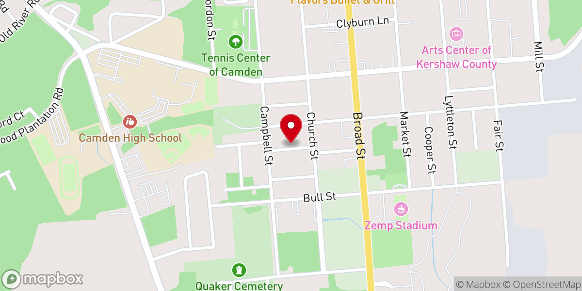 Map showing location of St. Mark Church of God in Christ