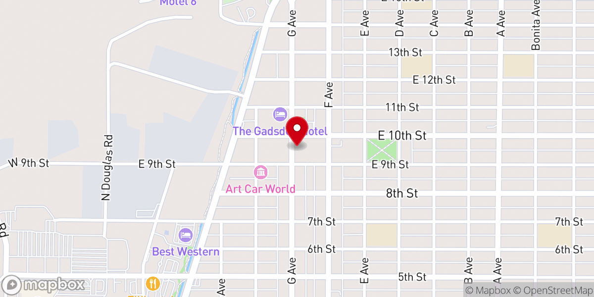 Map showing location of Mt Moriah Lodge