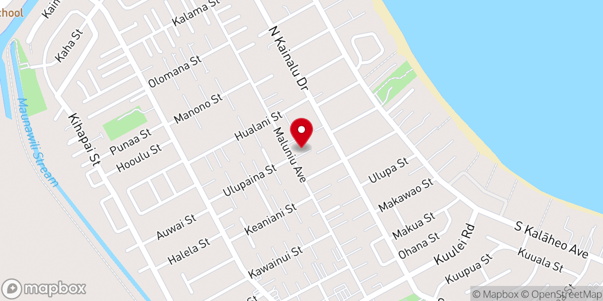 Map showing location of Church of Christ at Kailua