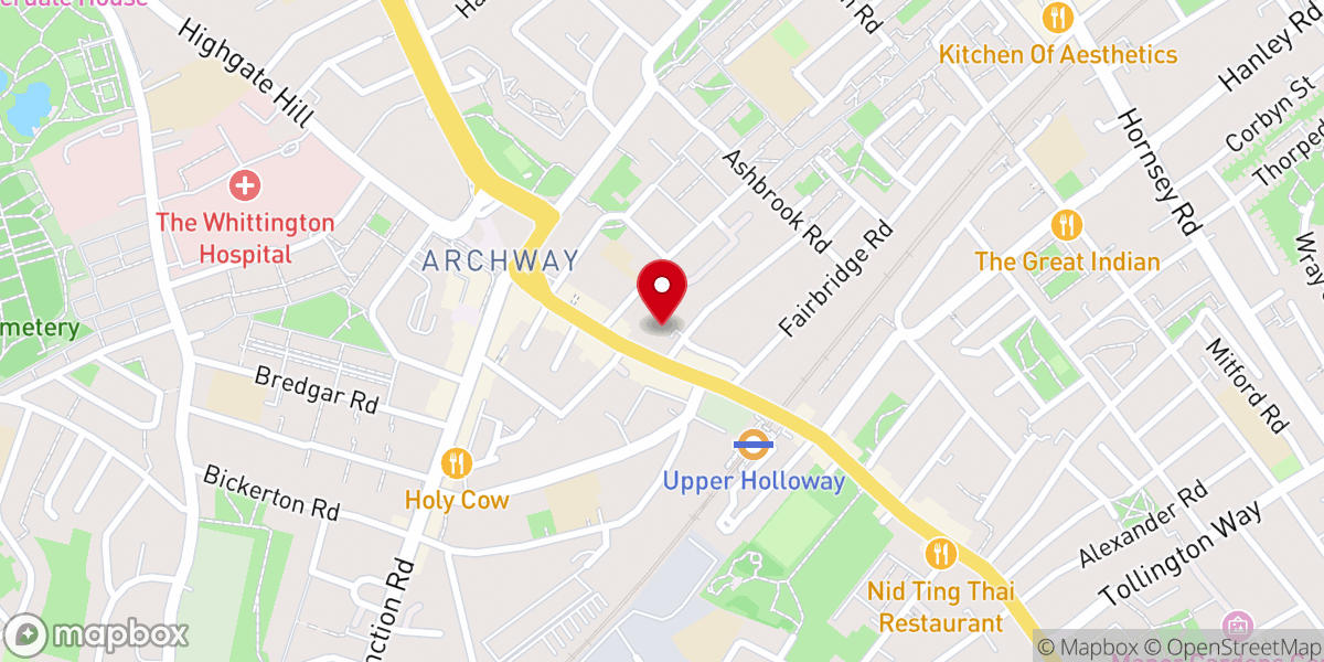 Map showing location of St Gabriel of Our Lady of Sorrows Roman Catholic Church, Archway