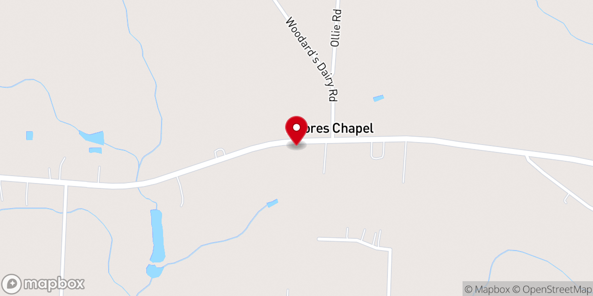 Map showing location of Moore's Chapel Pentecostal Church