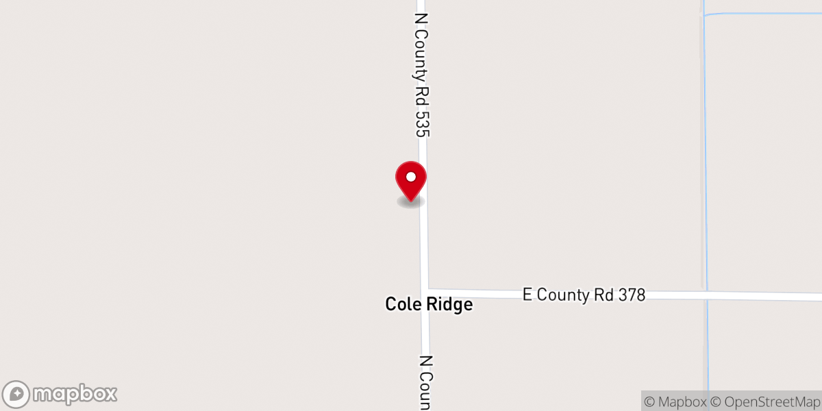 Map showing location of Cole Ridge Baptist Church