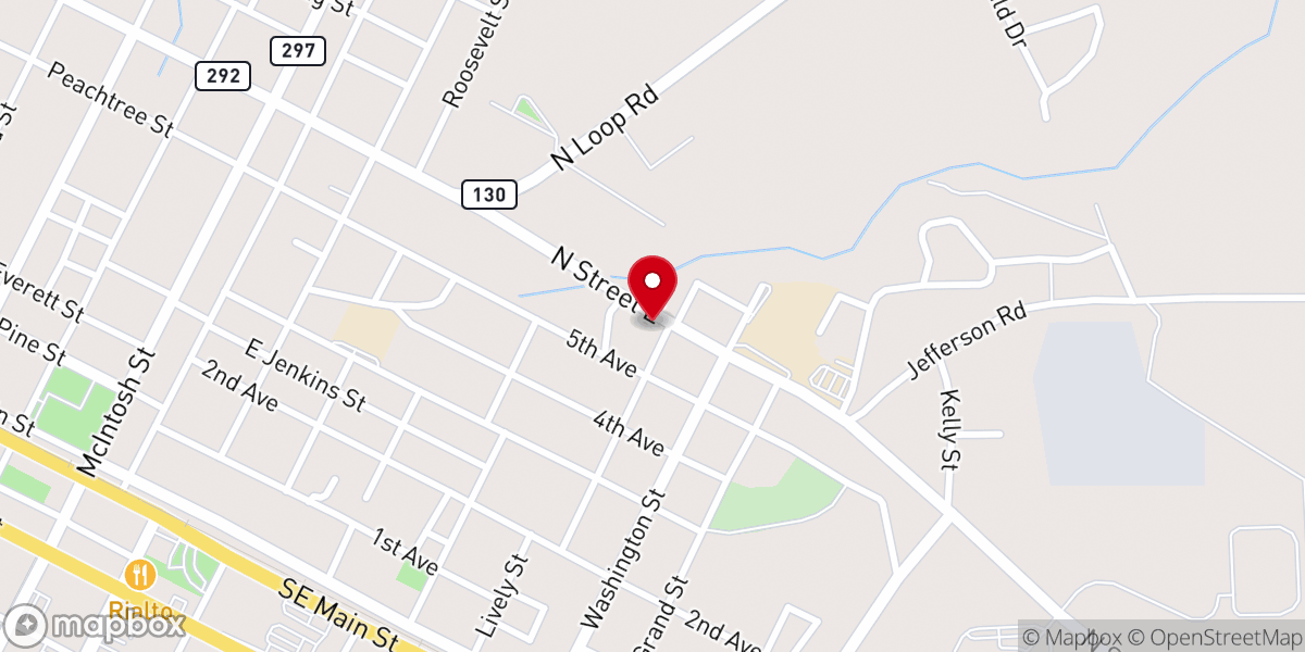 Map showing location of Healing Temple Ministries