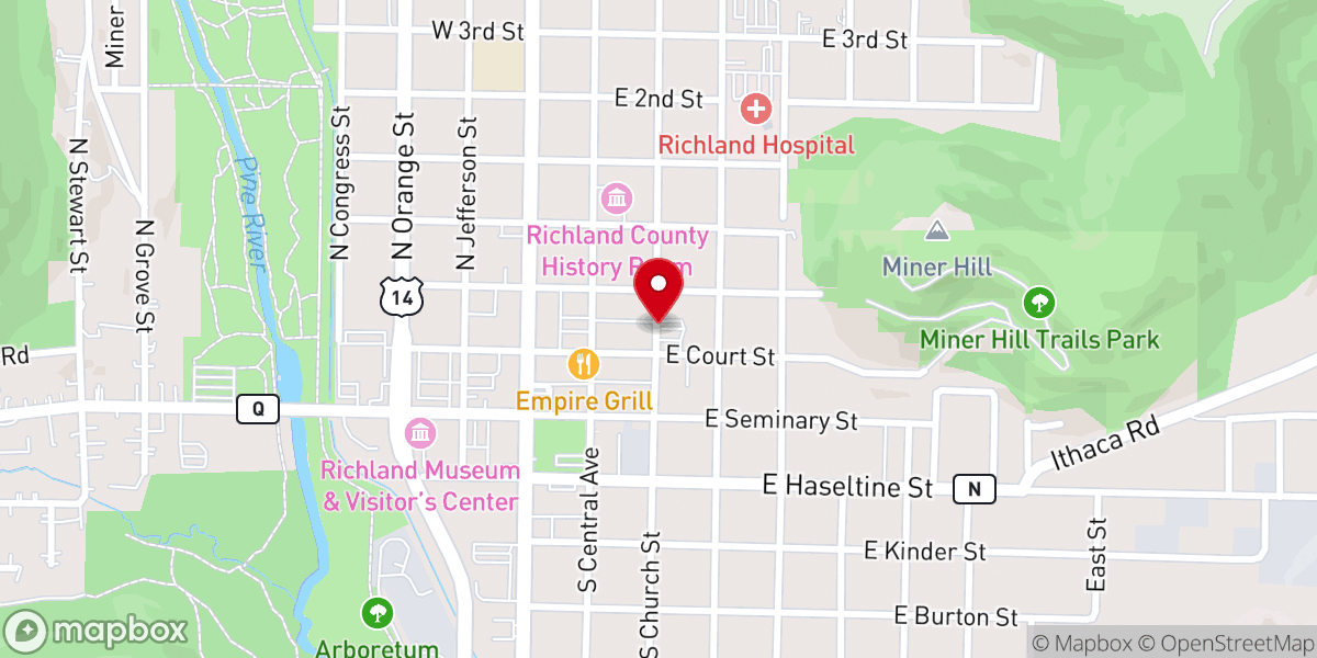 Map showing location of Spellman Monument Co