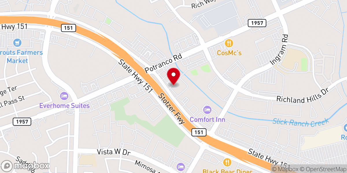 Map showing location of Alamo Ranch Community Church