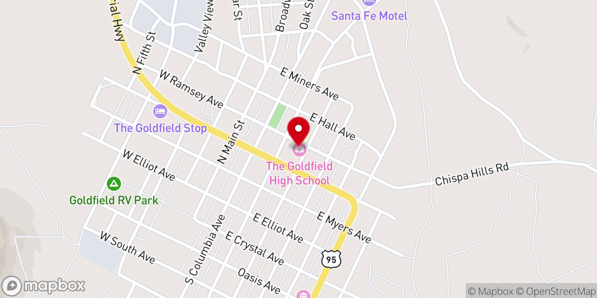 Map showing location of Goldfield Old School House