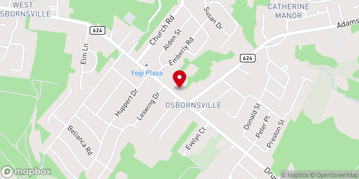 Map showing location of Osbornville Baptist Church