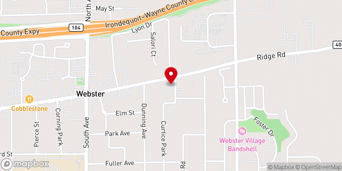 Map showing location of Webster Methodist Church