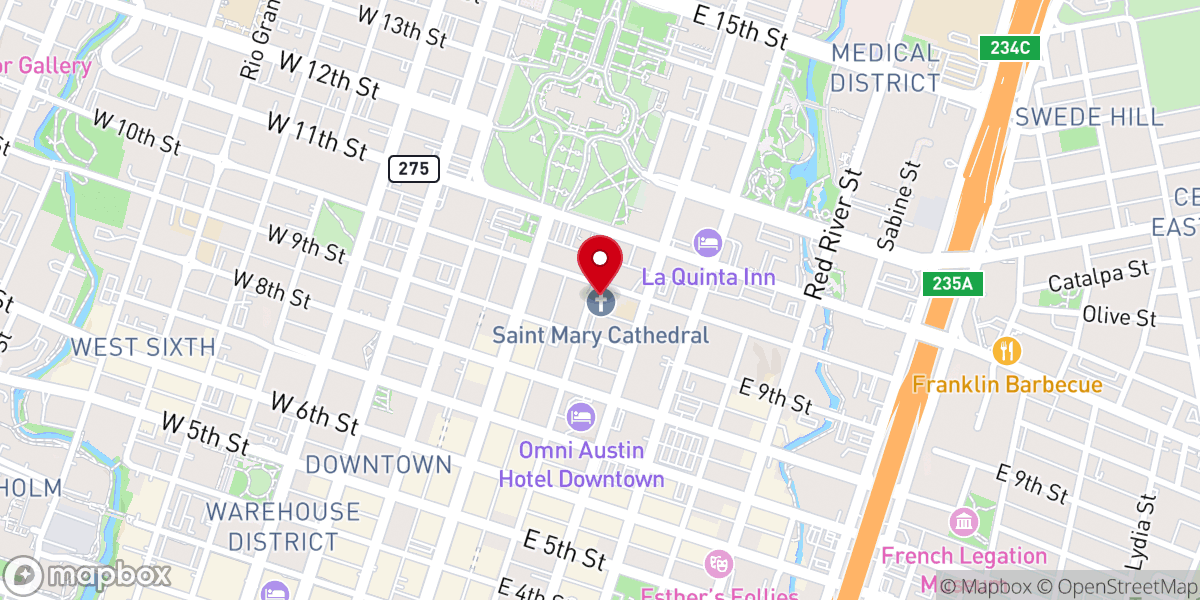 Map showing location of Saint Mary Catholic Cathedral