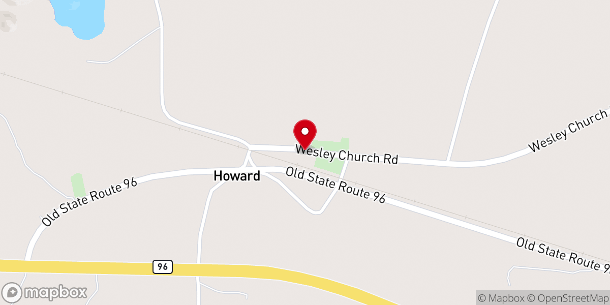Map showing location of Howard Church