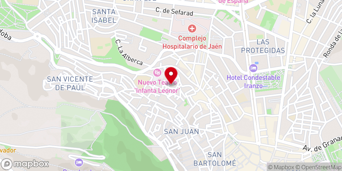 Map showing location of Antigua Iglesia de San Miguel