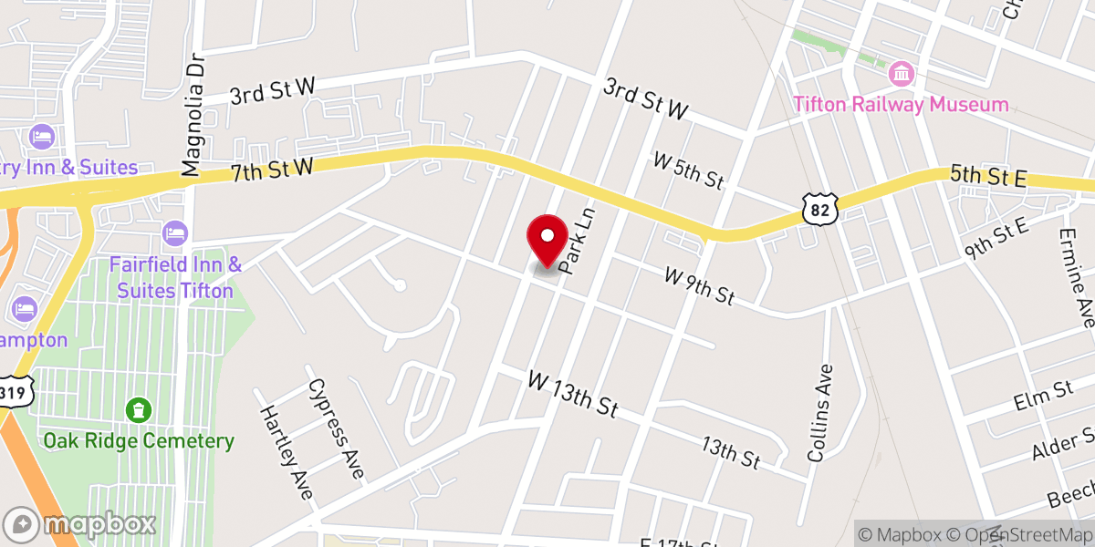 Map showing location of Everette Temple CME