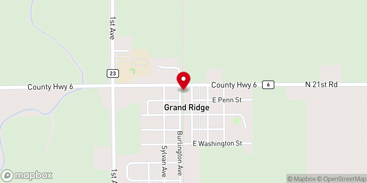 Map showing location of Grand Ridge