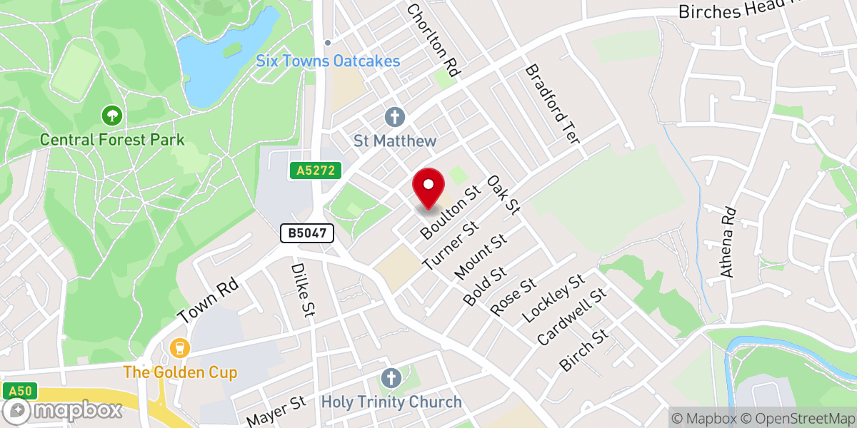 Map showing location of Catholic Church of Saint George & St Martin