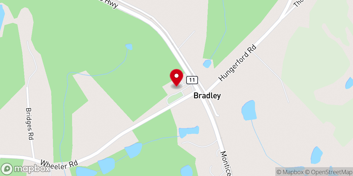 Map showing location of Bradley Baptist Church