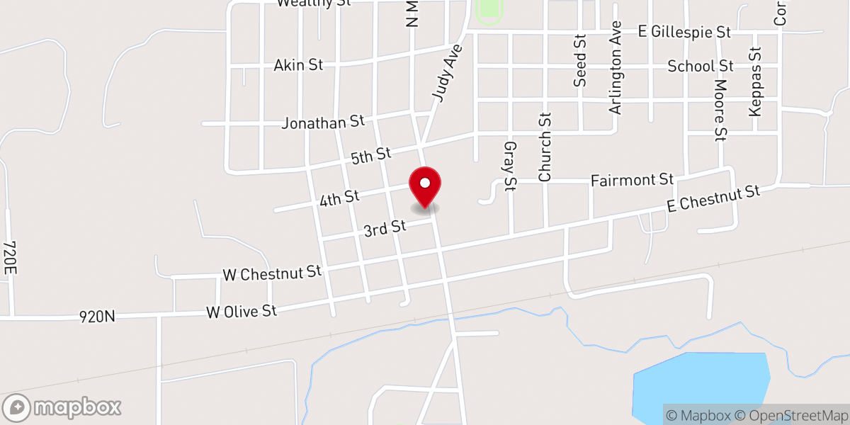 Map showing location of Bridgeport Methodist Church