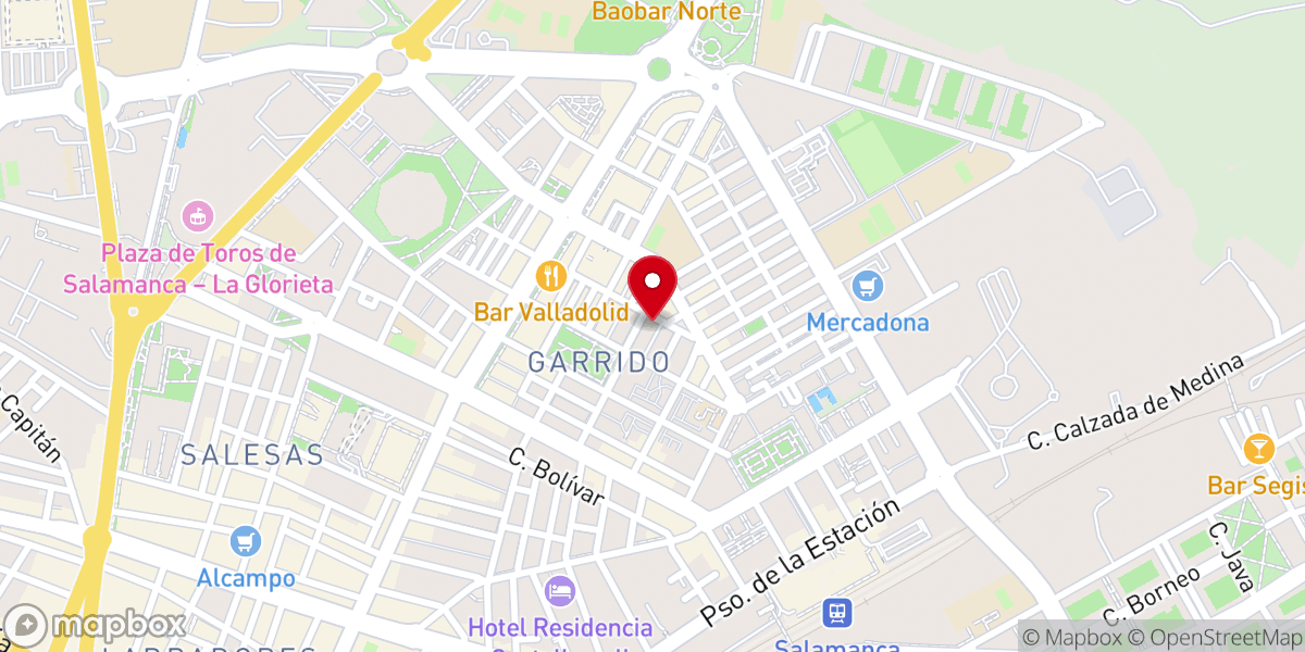 Map showing location of IPUE Salamanca - Iglesia Pentecostal Unida en Europa