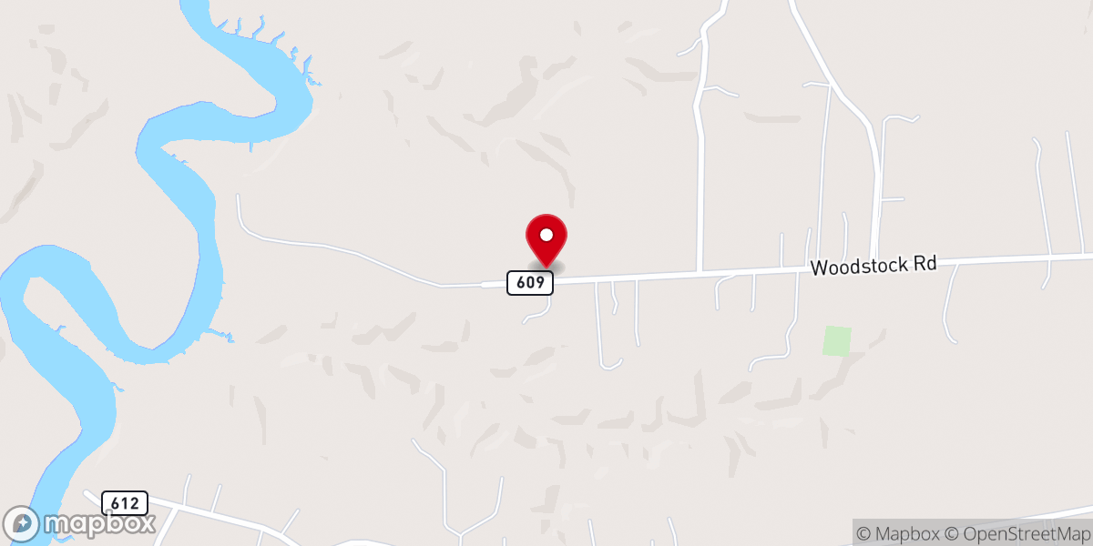 Map showing location of Woods Cross Roads Power of Faith Church of Christ