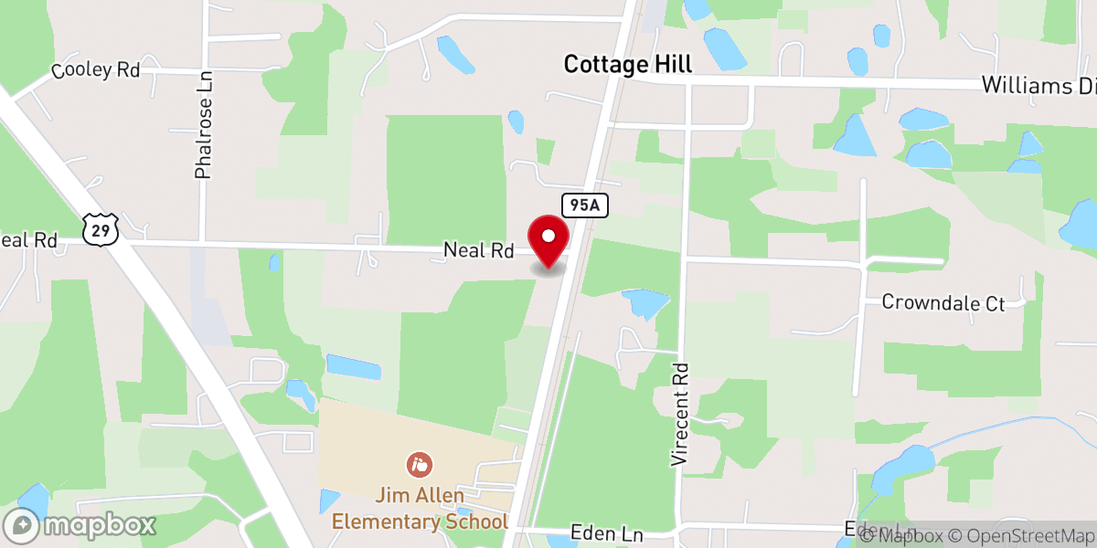 Map showing location of Cottage Hill Assembly of God