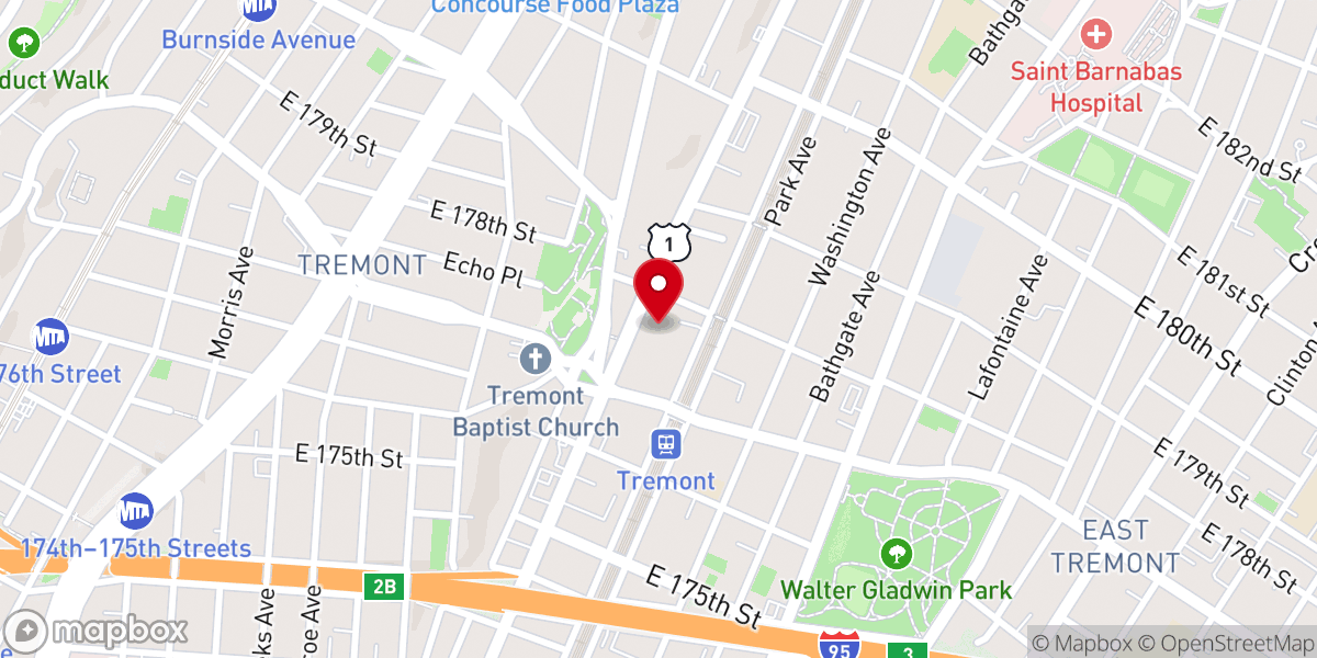 Map showing location of Los Redimidos En La Sangre De Cristo Pentecostal Church Inc
