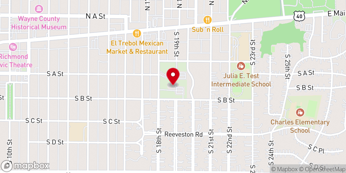 Map showing location of Surety Community Church