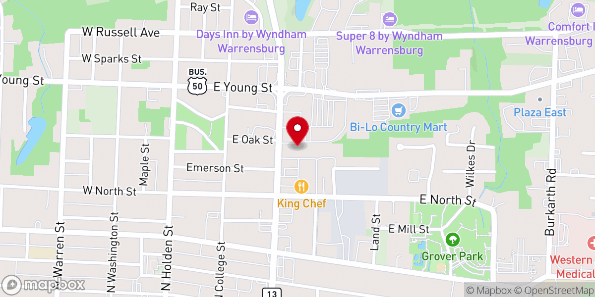 Map showing location of Bethlehem Lutheran Church