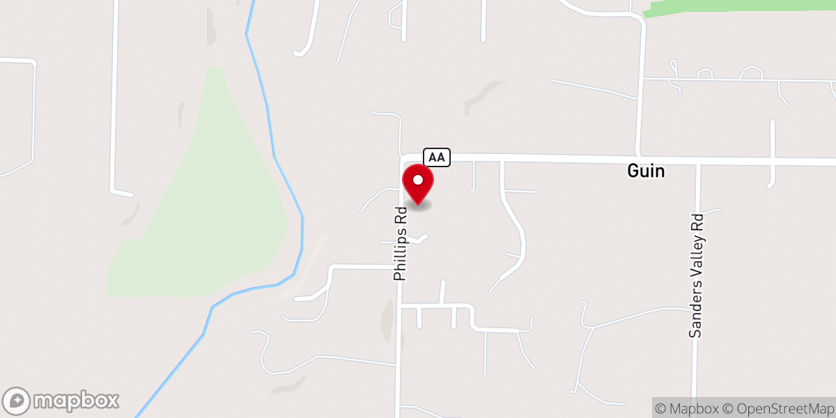 Map showing location of First General Baptist Church