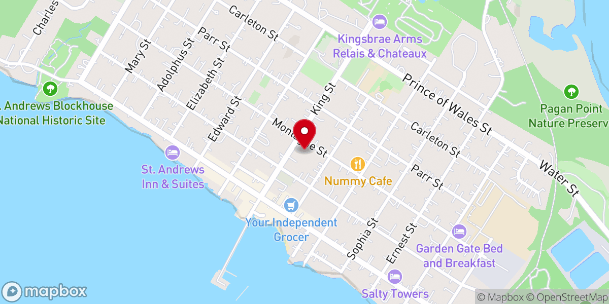 Map showing location of All Saints Church, St. Andrews