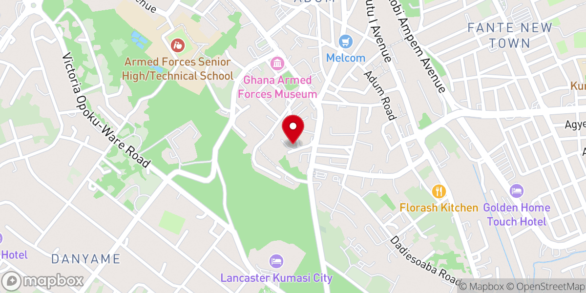 Map showing location of The Church Of Pentecost,Adum Assembly