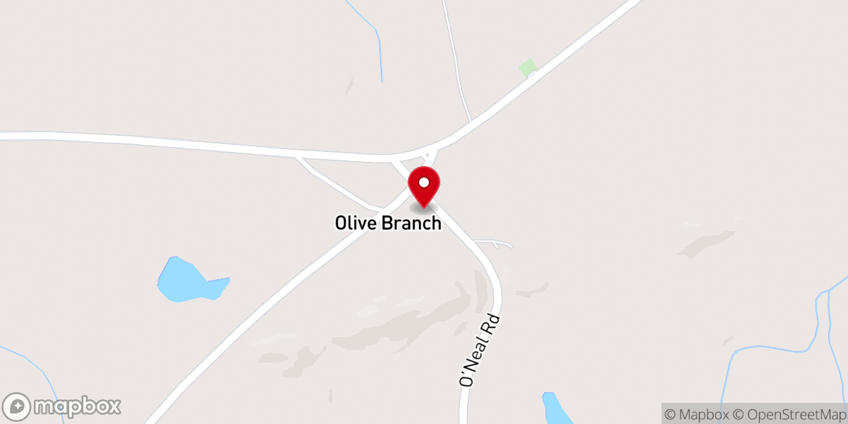 Map showing location of Olive Branch Methodist Church
