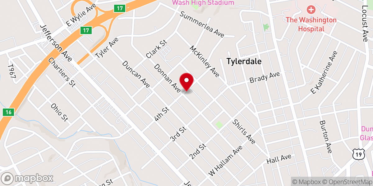 Map showing location of Washington Wesleyan Methodist Church